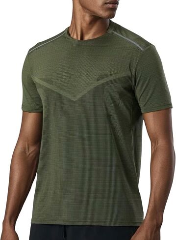 Men's Athletic Crew Neck T-Shirt - Quick Dry Workout Tees for Gym Running in Saudi Arabia