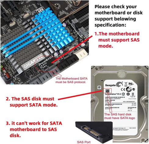 NFHK SAS Hard Disk Drive SFF-8482 SAS Cable 29Pin Male to Female Extension Cable 0.5m with Power 22Pin+7Pin in Kuwait