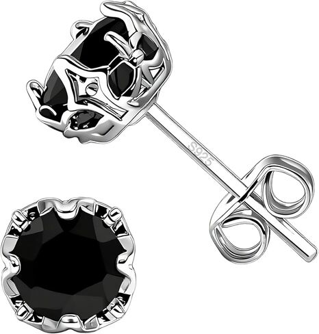 S925 Silver Stud Earrings Black Diamond Earrings Goth Jewelry for Women Man in Saudi Arabia