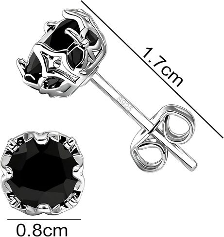 S925 Silver Stud Earrings Black Diamond Earrings Goth Jewelry for Women Man in Saudi Arabia
