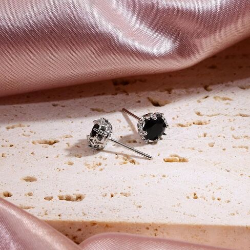 S925 Silver Stud Earrings Black Diamond Earrings Goth Jewelry for Women Man in Saudi Arabia