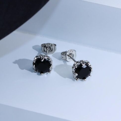 S925 Silver Stud Earrings Black Diamond Earrings Goth Jewelry for Women Man in Saudi Arabia