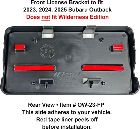 C&C Car Worx Front License Plate Frame/Bracket Compatible with 2023, 2024, 2025 Subaru Outback Wagon (Will NOT Fit The Wilderness Edition!) in Saudi Arabia