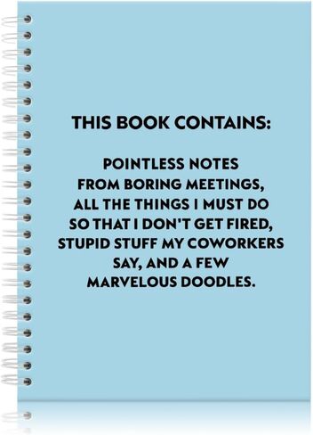 Pointless Notes From Boring Meetings Funny Black Golden Spiral Notebook, Humorous Office Gifts, Gag Gifts for Coworkers, Funny Office Sarcastic Gifts for Coworkers,Team Members, Employees in Kuwait