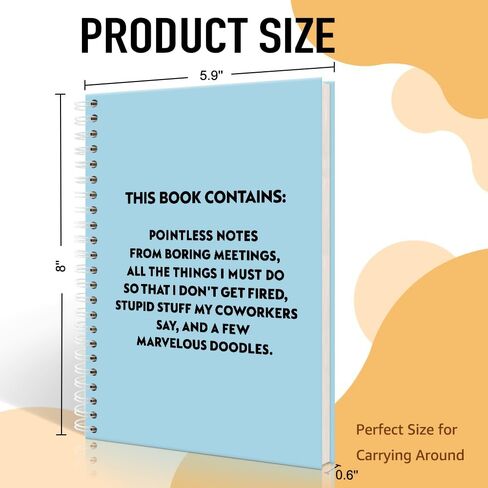 Pointless Notes From Boring Meetings Funny Black Golden Spiral Notebook, Humorous Office Gifts, Gag Gifts for Coworkers, Funny Office Sarcastic Gifts for Coworkers,Team Members, Employees in Kuwait