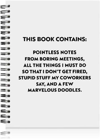 Pointless Notes From Boring Meetings Funny Black Golden Spiral Notebook, Humorous Office Gifts, Gag Gifts for Coworkers, Funny Office Sarcastic Gifts for Coworkers,Team Members, Employees in Saudi Arabia