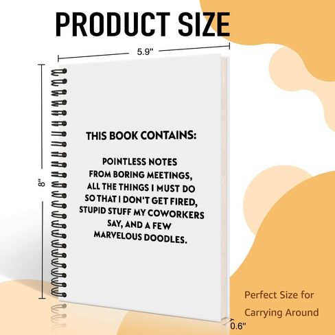 Pointless Notes From Boring Meetings Funny Black Golden Spiral Notebook, Humorous Office Gifts, Gag Gifts for Coworkers, Funny Office Sarcastic Gifts for Coworkers,Team Members, Employees in Saudi Arabia