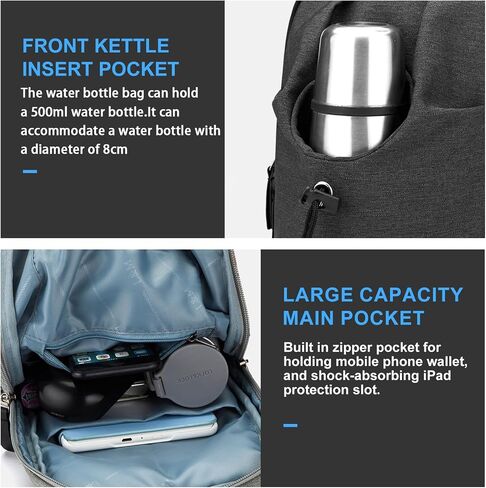Crossbody Sling Backpack for Men Women Sling Bag Multipurpose Travel Hiking Cross Body Chest Bag (Gray) in Saudi Arabia