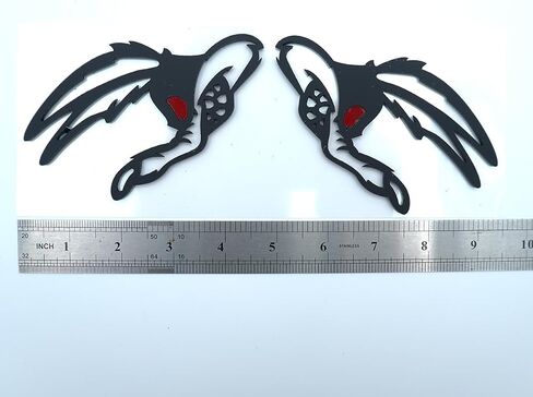 2PC شارات Coyote Emblem Red Eye Bandit 3D Fender Angry Agressed Badges Sticker Placelate Placting for Universal Car Body Potorcycle SUV Door Decoration (Gloss Black Red) in Saudi Arabia