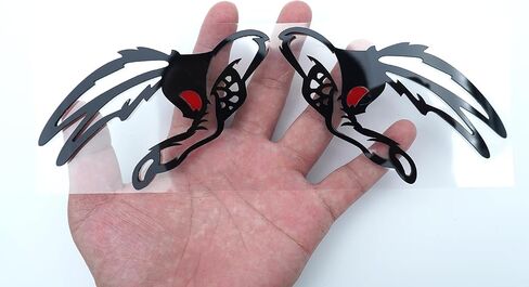 2PC شارات Coyote Emblem Red Eye Bandit 3D Fender Angry Agressed Badges Sticker Placelate Placting for Universal Car Body Potorcycle SUV Door Decoration (Gloss Black Red) in Saudi Arabia
