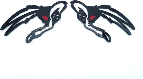 2PC شارات Coyote Emblem Red Eye Bandit 3D Fender Angry Agressed Badges Sticker Placelate Placting for Universal Car Body Potorcycle SUV Door Decoration (Gloss Black Red) in Saudi Arabia