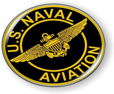 U.S. Naval Aviation with Gold Navy Aviator Wings 3D Domed CAR Emblem Badge Sticker Flexible - Official U.S. Navy Licensed Product in Saudi Arabia
