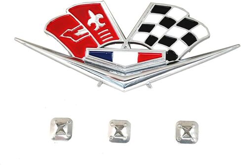 2Pcs 1962-1963 Impala 327 409 Belair Front Fender Emblem Replacement for Corvette (Chrome) in Kuwait