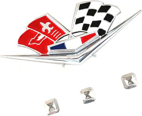 2Pcs 1962-1963 Impala 327 409 Belair Front Fender Emblem Replacement for Corvette (Chrome) in Kuwait