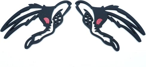 2PC شارات Coyote Emblem Red Eye Bandit 3D Fender Angry Agressed Badges Sticker Placelate Placting for Universal Car Body Potorcycle SUV Door Decoration (Gloss Black Red) in Kuwait