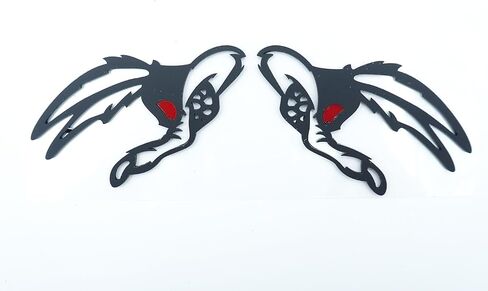 2PC شارات Coyote Emblem Red Eye Bandit 3D Fender Angry Agressed Badges Sticker Placelate Placting for Universal Car Body Potorcycle SUV Door Decoration (Gloss Black Red) in Kuwait