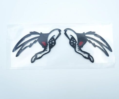 2PC شارات Coyote Emblem Red Eye Bandit 3D Fender Angry Agressed Badges Sticker Placelate Placting for Universal Car Body Potorcycle SUV Door Decoration (Gloss Black Red) in Kuwait