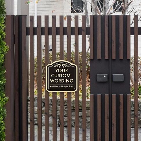 علامة مخصصة للمعادن الزخرفية في الهواء الطلق - ألومنيوم مخصص - علامة ممر مقاوم للماء ، Black Charcoal 8x8 In in Kuwait