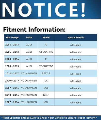 Detroit Axle-2pc أشرطة التأثير الأمامية لعام 2005-2018 Volkswagen Jetta ، 2006-2016 Passat ، 2 روابط نهاية التثبيت. in Saudi Arabia