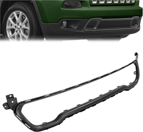 KUAFU Front Bumper Trim Compatible with 2014-2018 Jeep Cherokee 68210024AC CH1044112 Lower Grill Grille Trim Surround Molding Plastic (ABS) Black in Saudi Arabia