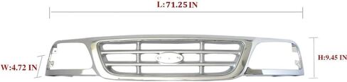 مجموعة مصبغة مع إدراج قابل للطلاء متوافق مع 1999-2004 Ford F-150 F-250 Heritage Chrome Shell in Kuwait