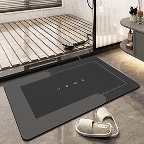 Modernized Magic Mat Bathroom,Modrnizd Magic Mat,Modernized Bath Mats,Super Absorbent Non Slip Bathroom Rug for Floor,Kitchen and Washing Machine (Dark Gray-Rectangle,15.7 * 23.6 in) in Saudi Arabia