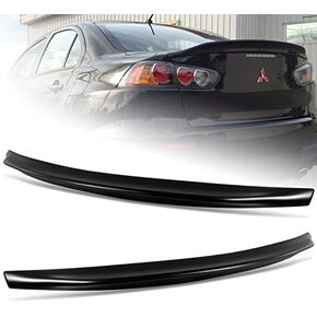Black ABS Black Rear Trunk Duck Lid Spoiler Wing Compatible with 2008-2017 Mitsubishi Lancer EVO 10, 2009 2010 2011 2012 2013 2014 2015 2016 in Saudi Arabia