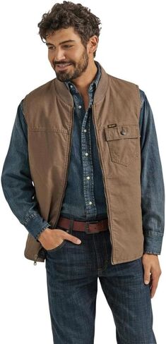Wrangler Men's Quilted Lined Rancher Vest in Saudi Arabia