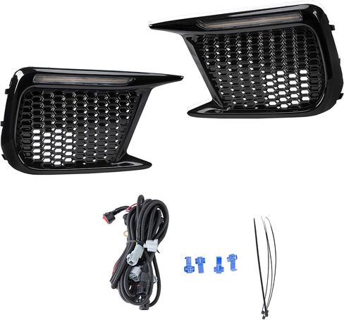 HECASA LED Fog Lights Covers Compatible with 2018-2021 Subaru WRX STI White Amber LED DRL Daytime Running Light & Amber Turn Signal Fog Lamp Covers Left Right Replacement for 57731VA410 57731VA400 in Saudi Arabia