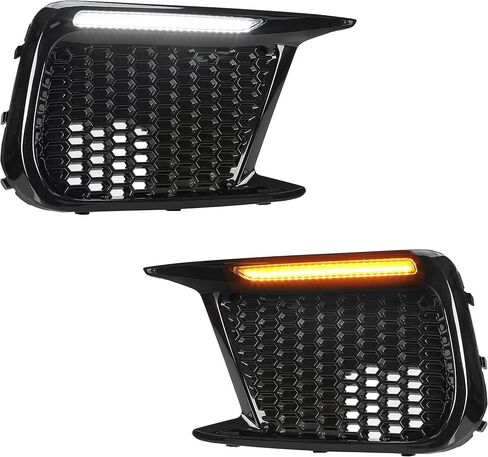 HECASA LED Fog Lights Covers Compatible with 2018-2021 Subaru WRX STI White Amber LED DRL Daytime Running Light & Amber Turn Signal Fog Lamp Covers Left Right Replacement for 57731VA410 57731VA400 in Saudi Arabia