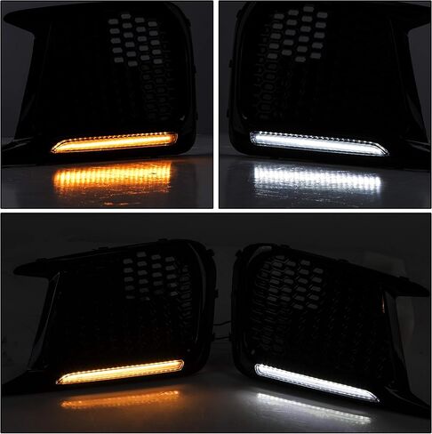 HECASA LED Fog Lights Covers Compatible with 2018-2021 Subaru WRX STI White Amber LED DRL Daytime Running Light & Amber Turn Signal Fog Lamp Covers Left Right Replacement for 57731VA410 57731VA400 in Saudi Arabia