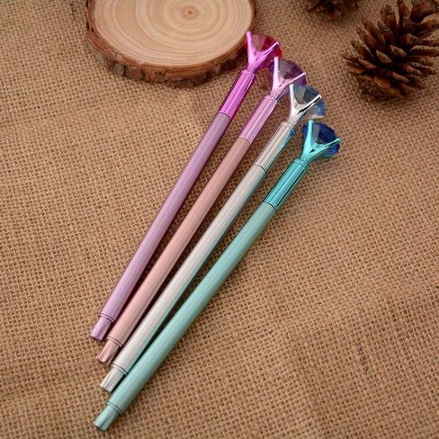 queenland 8 Pack Big Diamond Gel Pen Set Blue Ink Ballpoint Pen with 0.5 MM Point Gel Ink Rollerball Pen Kit School Office Stationery in Saudi Arabia