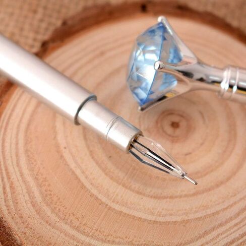 queenland 8 Pack Big Diamond Gel Pen Set Blue Ink Ballpoint Pen with 0.5 MM Point Gel Ink Rollerball Pen Kit School Office Stationery in Saudi Arabia