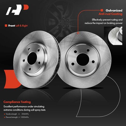 A-Premium 11.65 in(296mm) Front Drilled and Slotted Disc Brake Rotors + Ceramic Pads Kit Compatible with Chevy, Pontiac & Saturn Models - Cobalt 05-07, HHR 08-10, Malibu 04-06/08-12, G6 05-10, G5, Ion in Saudi Arabia
