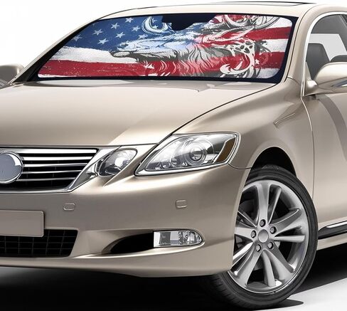 Mexican Flag Car Windshield Sun Shade,Foldable Front Window Blocks Heat,Sun Visor Cover for Car Windshield Keep Cool Universal Fit in Kuwait