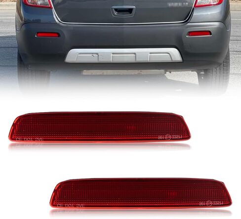 Rear Bumper Reflector Compatible with Chevy Trax LS/LT/LTZ 2013-2016, GMC Terrain SLE/SLT 2010-2015, [DOT] [IP67 Waterproof] Rear Bumper Reflector Cover [No Bulbs], 2 PCS, Red Lens in Kuwait