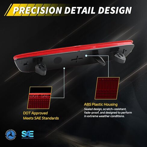 Rear Bumper Reflector Compatible with Chevy Trax LS/LT/LTZ 2013-2016, GMC Terrain SLE/SLT 2010-2015, [DOT] [IP67 Waterproof] Rear Bumper Reflector Cover [No Bulbs], 2 PCS, Red Lens in Kuwait