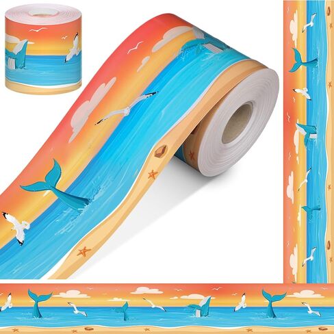 Zonon 65 Feet Seas The Day Coral Reef Classroom Bulletin Board Border Ocean Colorful Classroom Decor Borders Rolled Under The Sea Border Trim Paper Borders for Back to School Wall Chalkboard Decor in Saudi Arabia