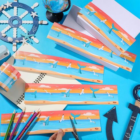 Zonon 65 Feet Seas The Day Coral Reef Classroom Bulletin Board Border Ocean Colorful Classroom Decor Borders Rolled Under The Sea Border Trim Paper Borders for Back to School Wall Chalkboard Decor in Saudi Arabia