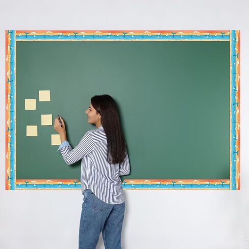 Zonon 65 Feet Seas The Day Coral Reef Classroom Bulletin Board Border Ocean Colorful Classroom Decor Borders Rolled Under The Sea Border Trim Paper Borders for Back to School Wall Chalkboard Decor in Saudi Arabia