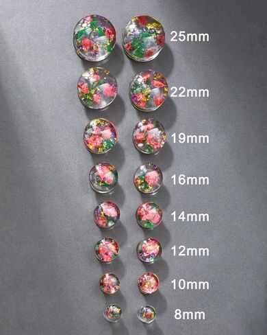 Jewseen 0g-1’’ 2Pcs Real Floral Ear Gauges Plugs Double Flared Ear Tunnels Stretchers Gauges for Women Plugs Piercing Jewelry in Saudi Arabia