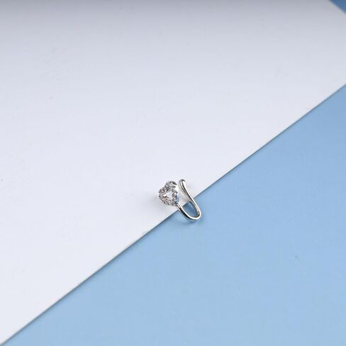 Boho Crystal Heart Nose Ring Hoop Gold Cz Heart Nose Ring Stud Small Nose Studs Tiny Piercing Nose Hoop Nose Piercing Jewelry for Women and Girls in Saudi Arabia