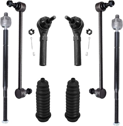 Detroit Axle - Front 8pc Supension Kit for 2008-2010 Dodge Grand Caravan Chrysler Town & Country ، 4 Rods Inner & Outer Tie Rods 2 Sway Bar Links 2 Boots Replication in Saudi Arabia