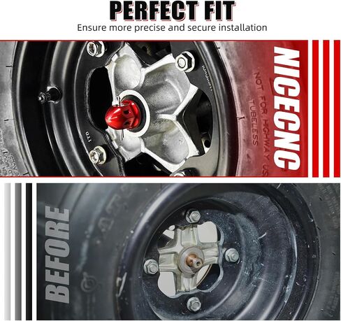 Nicecnc دراجة نارية محور الأمامي المكسرات المتوافقة مع Yamaha Raptor 700 YFM700 2013 2015-2024 ، Raptor 700 YFM700R 2007-2008 2014 ، YFZ450 2007-2009 2012-2013 Front Spindle Nous ، انظر Fitments in Saudi Arabia