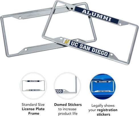 Desert Cactus University of California San Diego Car Accessories UCSD Tritons Metal License Plate Frame for Front or Rear of Car (Alumni Blue) in Saudi Arabia