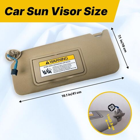 Car Sun Visor for Honda Accord 2008-2017 ، Left Driver Side Sun Visor Replass for Honda Accord 2008 2009 2010 2011 2012 2014 2015 2015 2017،83280ta5a51za ， beige in Kuwait