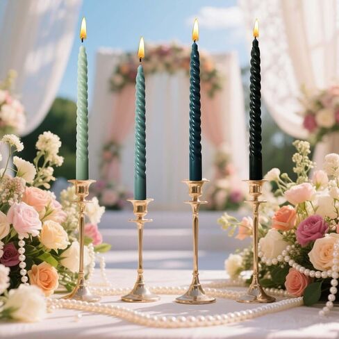 4 Pack 10 Inch Gradient Color Spiral Taper Candles for Wedding,Birthday,Christmas and Spring Home Decoration, Kitchen Twisted Candlesticks for Dinner Halloween,Thanksgiving (4, Orange Series, 10 in) in Saudi Arabia