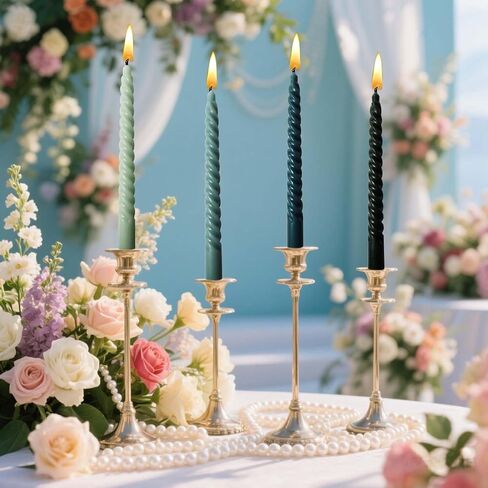 4 Pack 10 Inch Gradient Color Spiral Taper Candles for Wedding,Birthday,Christmas and Spring Home Decoration, Kitchen Twisted Candlesticks for Dinner Halloween,Thanksgiving (4, Orange Series, 10 in) in Saudi Arabia