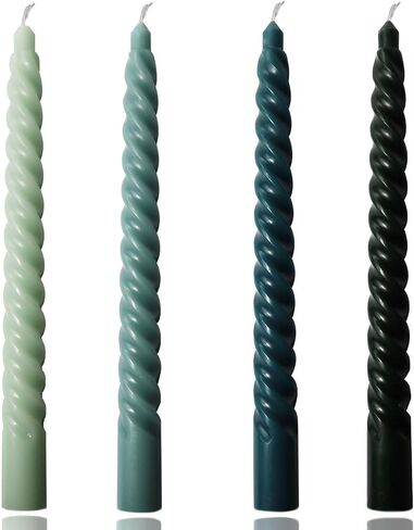 4 Pack 10 Inch Gradient Color Spiral Taper Candles for Wedding,Birthday,Christmas and Spring Home Decoration, Kitchen Twisted Candlesticks for Dinner Halloween,Thanksgiving (4, Orange Series, 10 in) in Saudi Arabia
