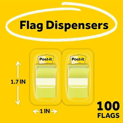 Post-it Flags, 50/Dispenser, 2 Dispensers/Pack, 1 in Wide, Red (680-RD2) in Kuwait